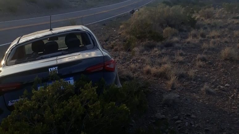 Un hombre volcó con su auto en Ruta Nacional 40