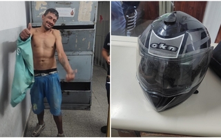 Robó un casco frente al Penal y fue detenido tras una persecución