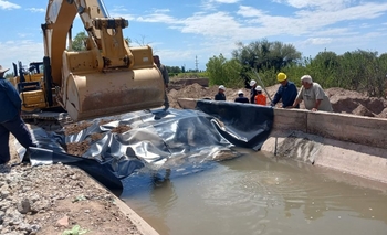 Habilitan el bypass del Canal General Albardón y vuelve el agua
