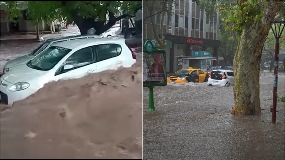 Violento temporal en Mendoza dejó canales desbordados, autos arrastrados y calles inundadas