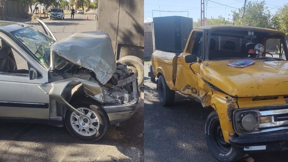 Fuerte choque en Rawson entre una camioneta y un auto