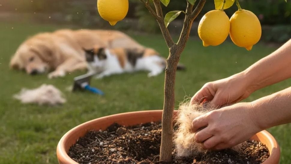 El pelo de tu mascota, un secreto clave para obtener un limonero frondoso