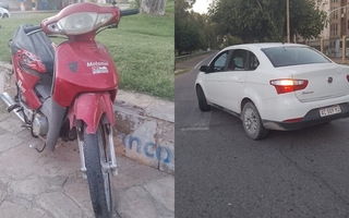 Colisión entre un auto y una moto dejó a una mujer y su hijo hospitalizados