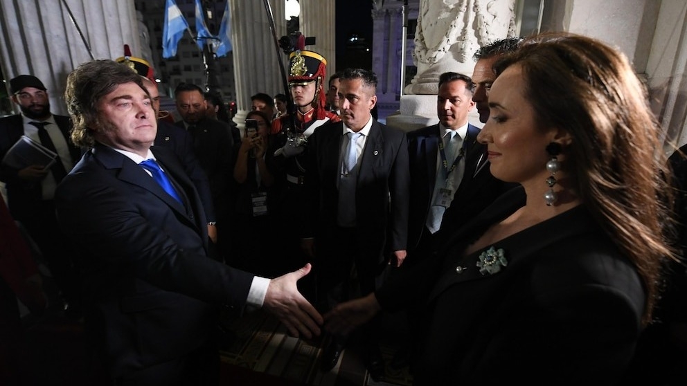 Tensión en el Congreso: el frío reencuentro de Milei y Victoria Villarruel