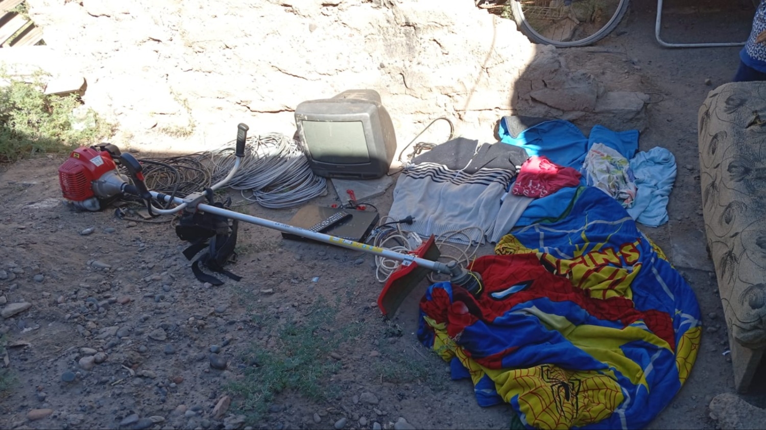 Recuperaron lo robado en Villa Cenobia Bustos y detuvieron al ladrón quien hirió a una policía 