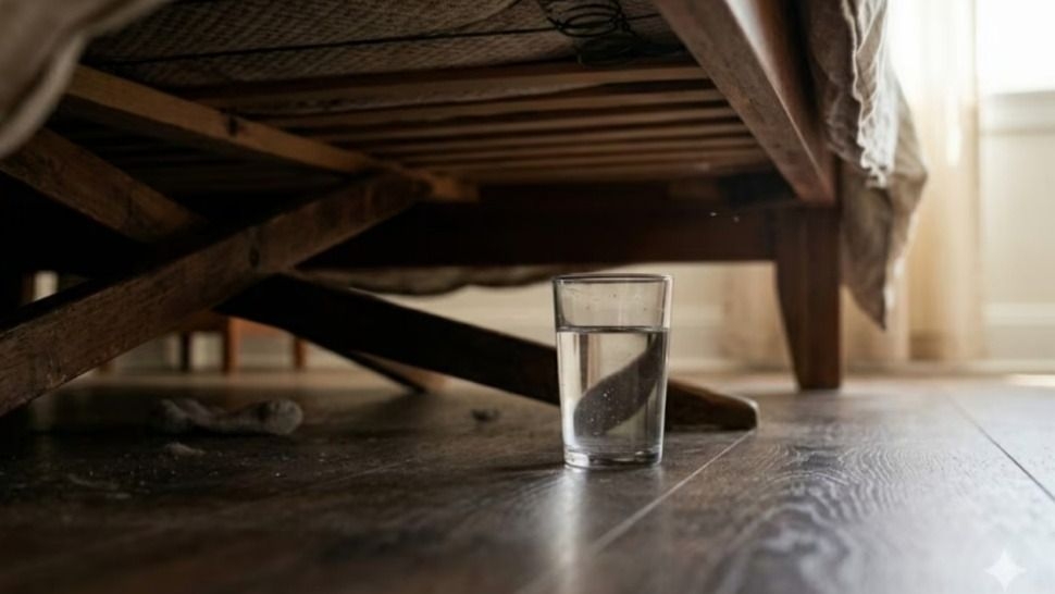 Para qué sirve dejar un vaso con agua debajo de la cama al dormir