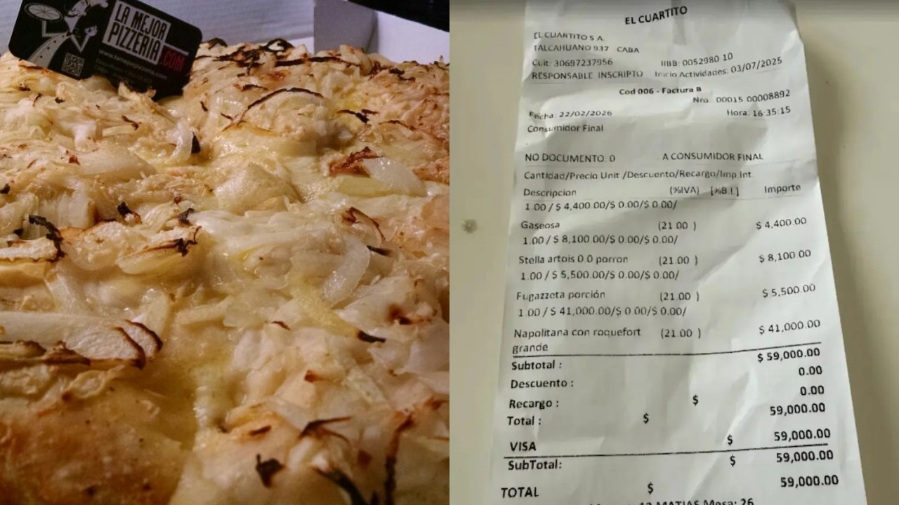 Fue a comer pizza, pagó $60 mil y explotaron las redes
