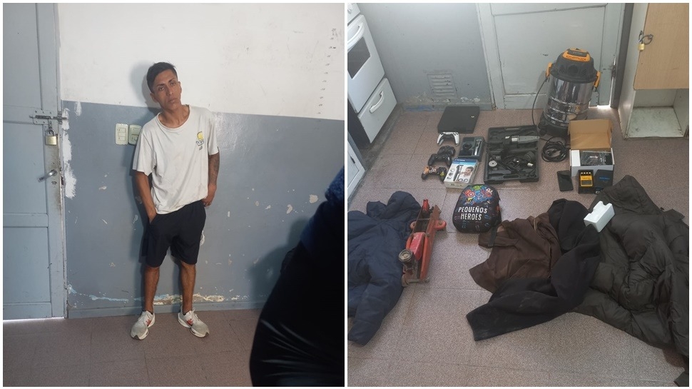 Persecución, pedradas y dos detenidos con efectos robados 