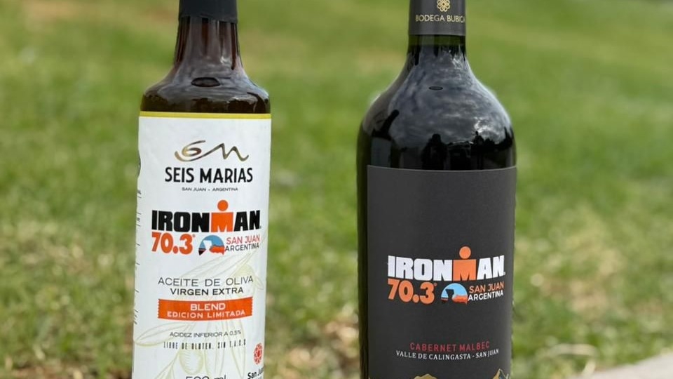 Lanzan vino y aceite del Ironman que financiarán becas para sanjuaninos