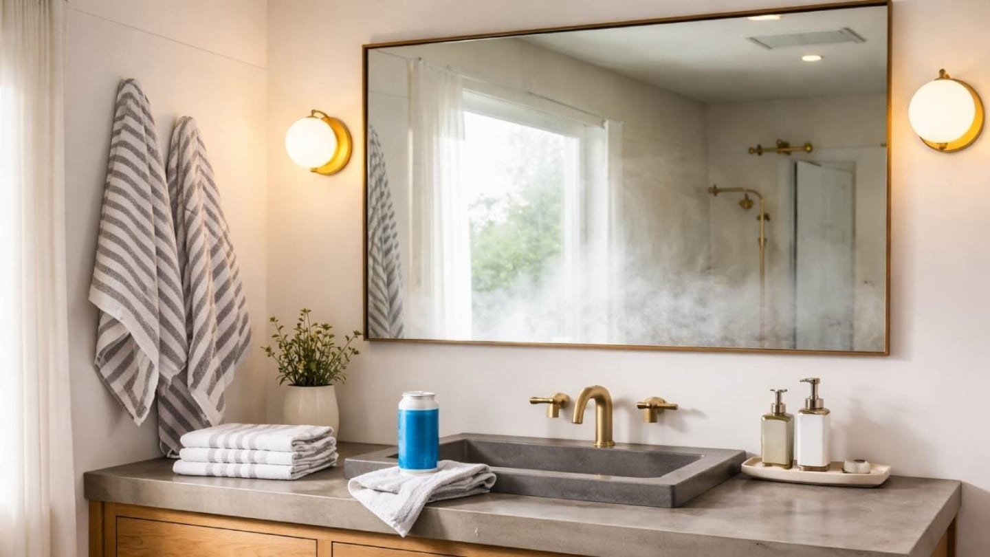 Truco de la crema de afeitar para mantener espejos limpios y sin vapor