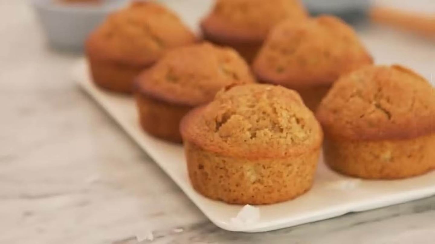 Receta de muffins de banana con canela y dulce de leche