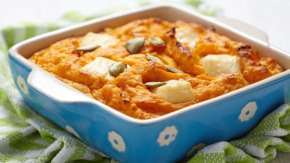 Receta de soufflé de calabaza y queso sin harinas para el otoño