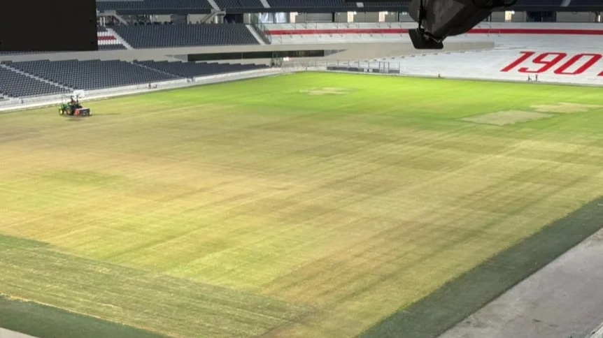 Cómo está el campo de juego del Monumental en la previa a River vs. Belgrano