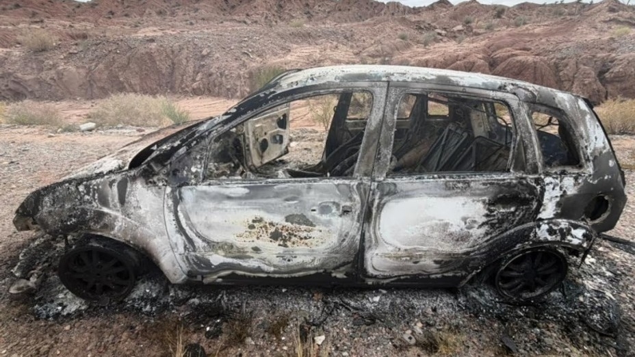 Temor en Jáchal luego de que un auto se prendiera fuego en plena ruta