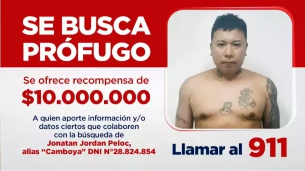 Buscan a un preso prófugo y ofrecen $10.000.000 de recompensa