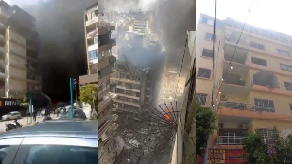 Terribles imágenes del bombardeo de Israel a más de 100 objetivos en el Líbano