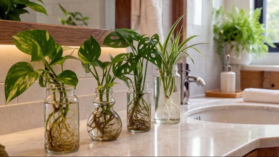 Tres plantas que crecen en agua y son ideales para el baño