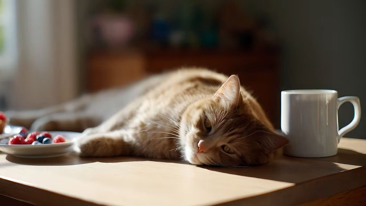 Qué significa que tu gato duerma arriba de la mesa