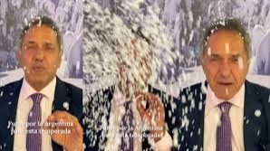 Scioli promocionó Bariloche con un video con nieve de telgopor 