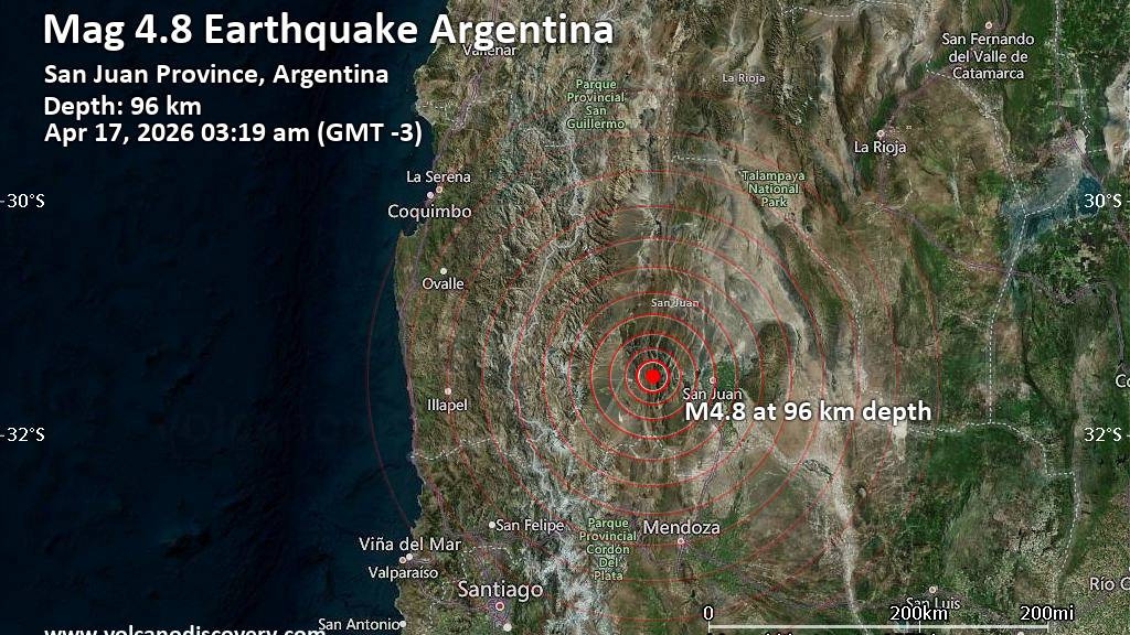 Sismo de magnitud 4,9 sacudió a San Juan en la madrugada del viernes
