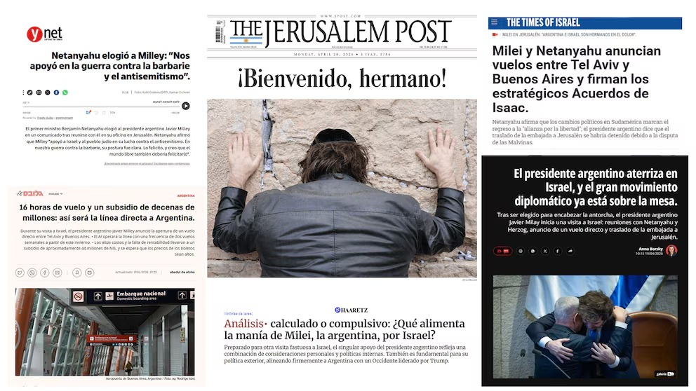 La prensa israelí destacó la visita histórica de Milei: "'¡Bienvenido, hermano!"
