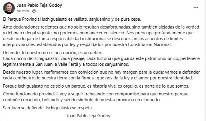 Declaraciones del director tras los reclamos del gobierno de La Rioja.