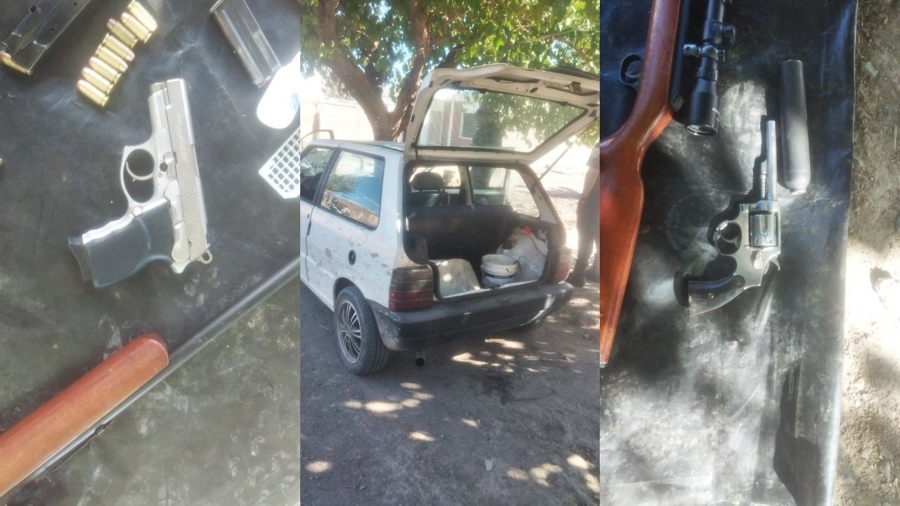 Detuvieron a tres hombres con un arsenal y droga en Caucete