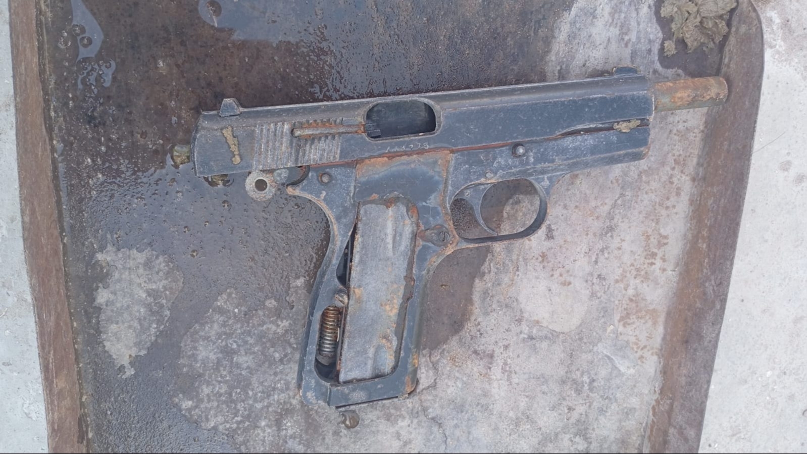 Una mujer encontró una pistola en un canal de Pocito e intervino la Policía