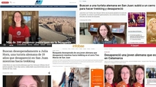 Argentina hizo eco sobre la noticia de la alemana perdida en el cerro