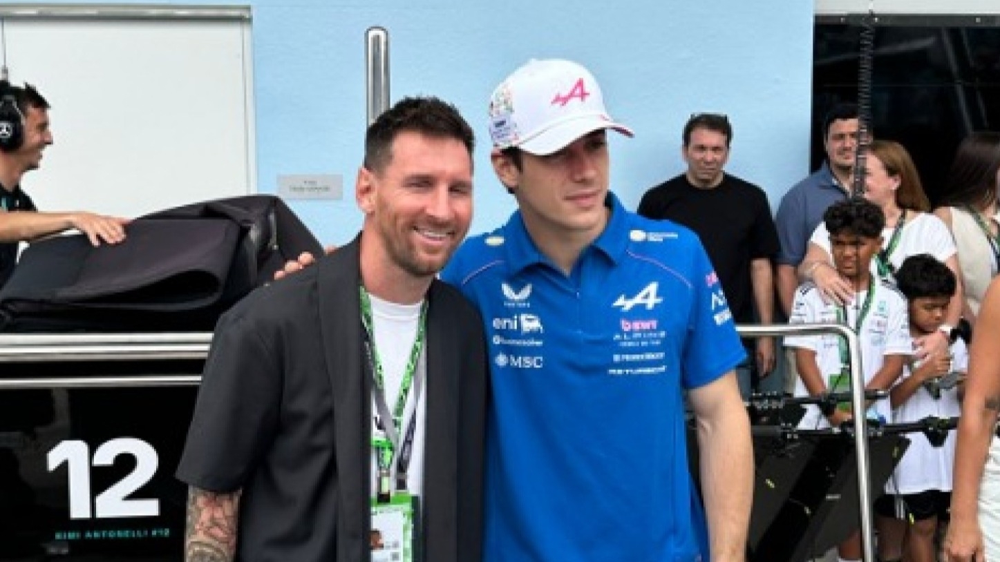 Messi visitó a Franco Colapinto en el GP de Miami
