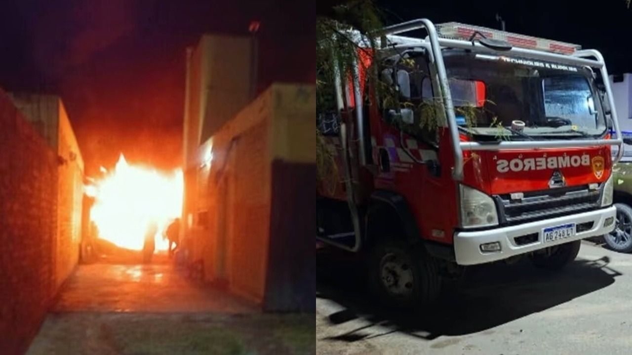 Una Trafic quedó destruida en un garage tras un feroz incendio 
