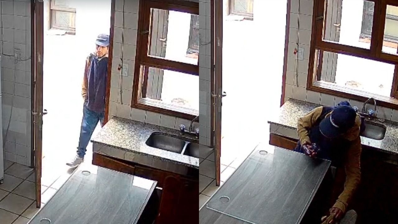 Entró a robar en segundos al Grupo Huarpe y quedó grabado por las cámaras