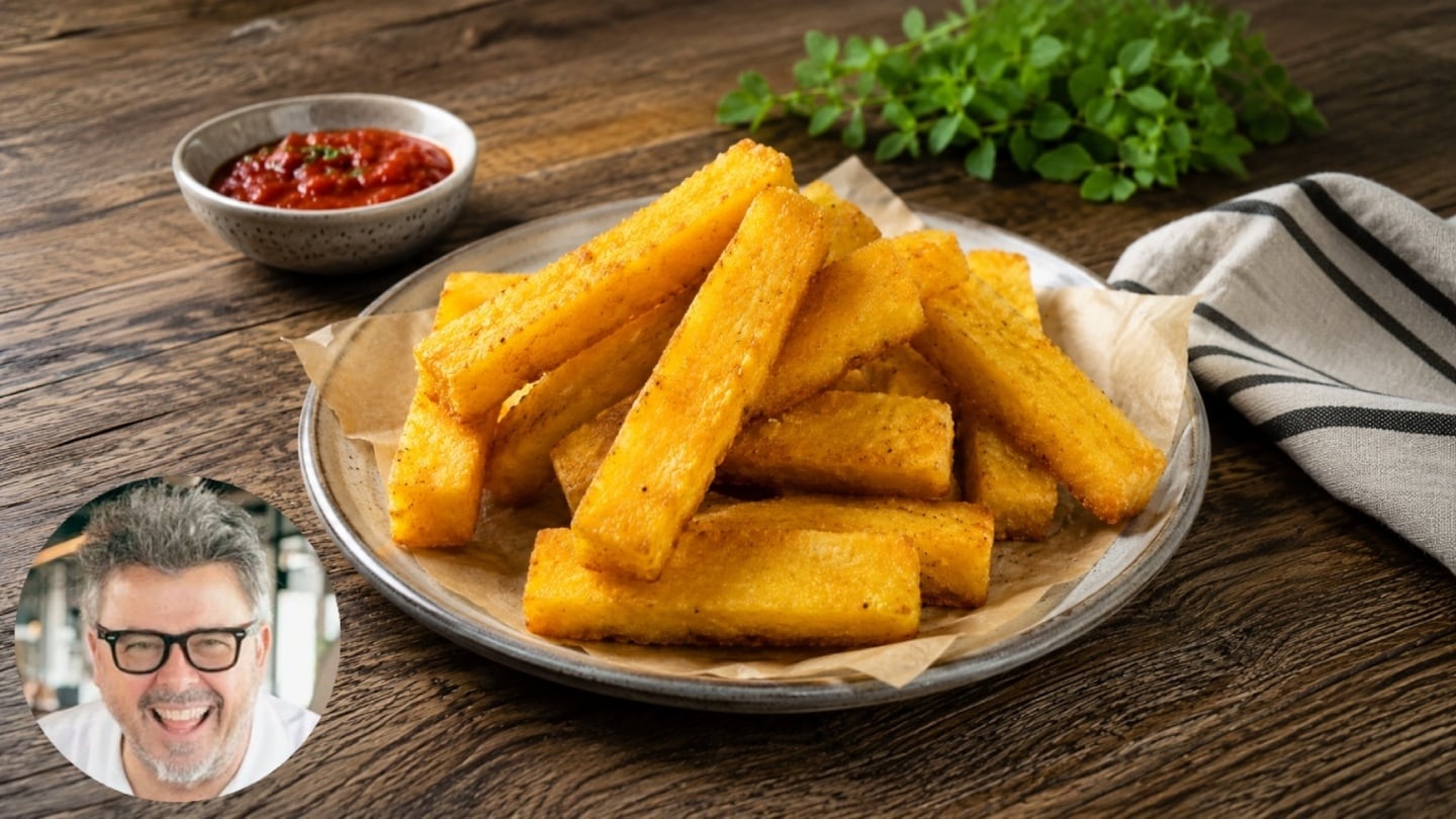 Prepara los bastones de polenta crocantes de Donato de Santis