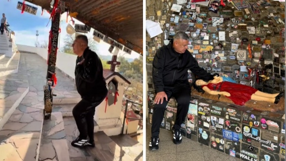 Antes del Mundial, Chiqui Tapia visitó la Difunta Correa