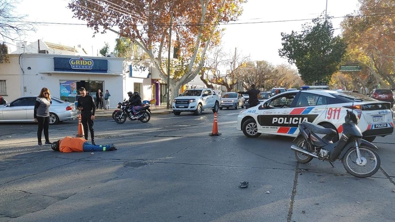 Atropellaron a un motociclista en plena Libertador