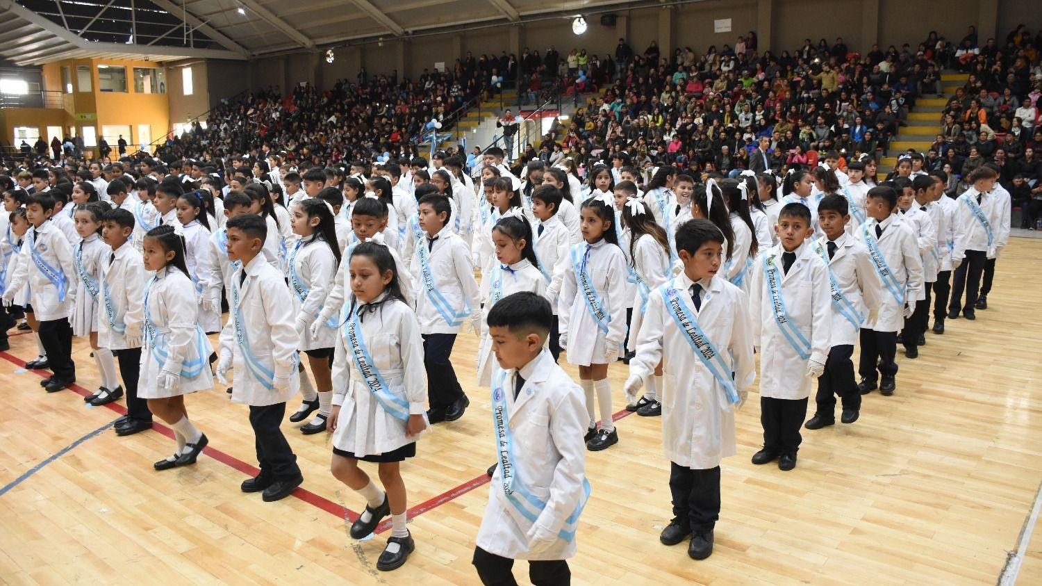 Promesa a la Bandera en Rawson: 800 alumnos se comprometieron con la Patria