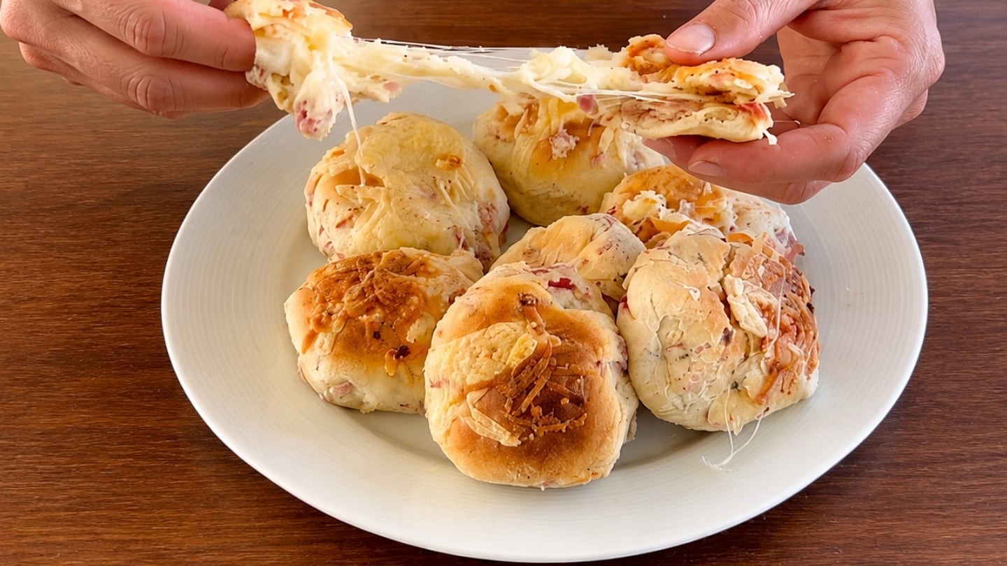 La receta de pancitos rellenos de jamón y muzzarella para la familia