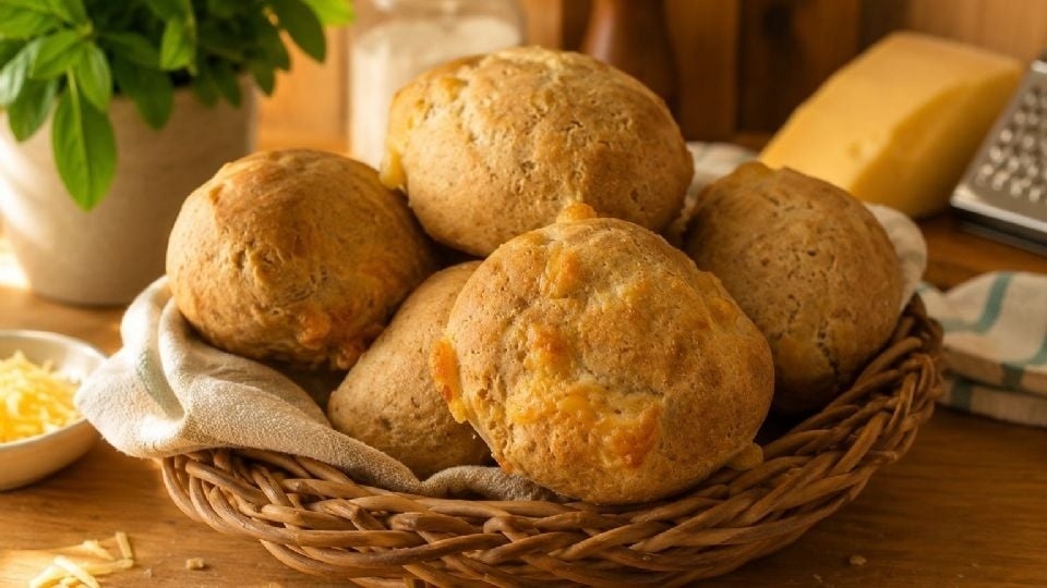 Receta de pancitos integrales de queso con solo tres ingredientes