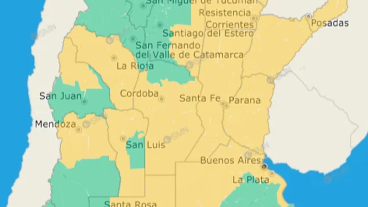 Alerta por frío extremo en 16 provincias para este miércoles