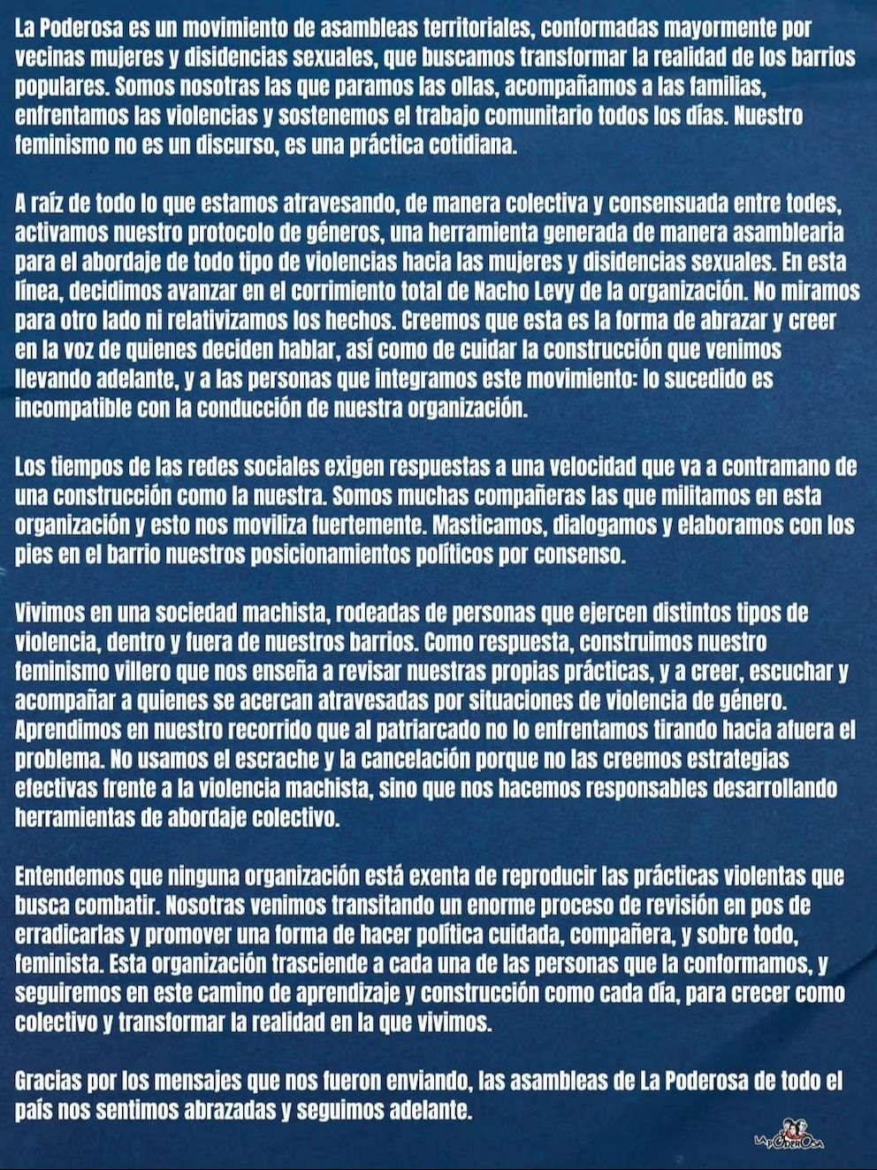 Comunicado de Garganta Poderosa. 