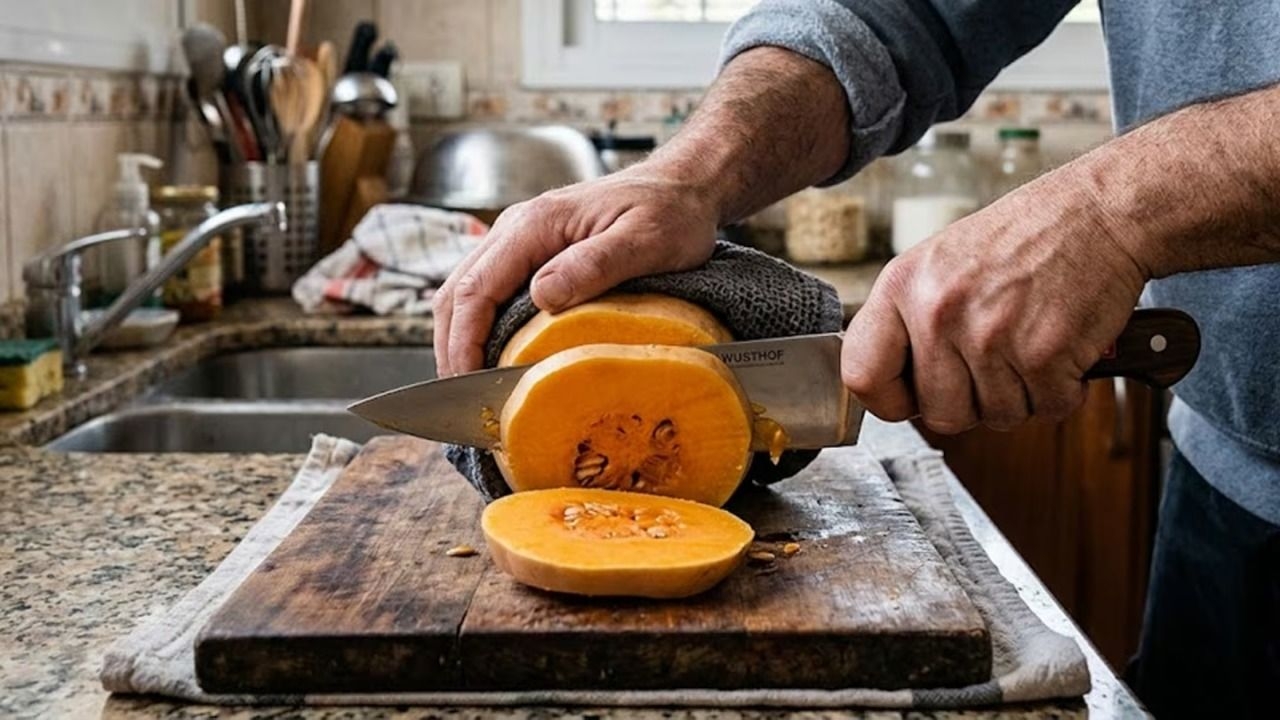 El truco para cortar el zapallo anco y evitar accidentes en la cocina