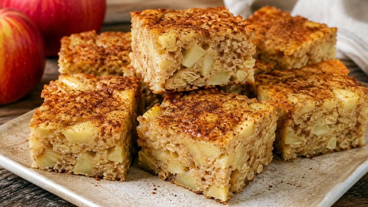 Cómo hacer cuadraditos de manzana sin harina ni azúcar