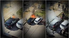 San Juan: se incendió un auto estacionado en un edificio de departamentos 