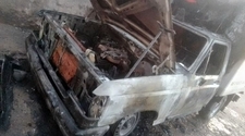 Un sanjuanino arrancó su camioneta que terminó prendiéndose fuego