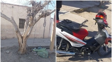 Una mujer circulaba en moto por Capital y un cable casi la degüella