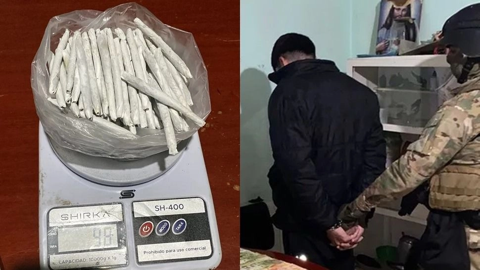 Santa Lucía: detuvieron a un hombre con marihuana y cocaína listas para la venta