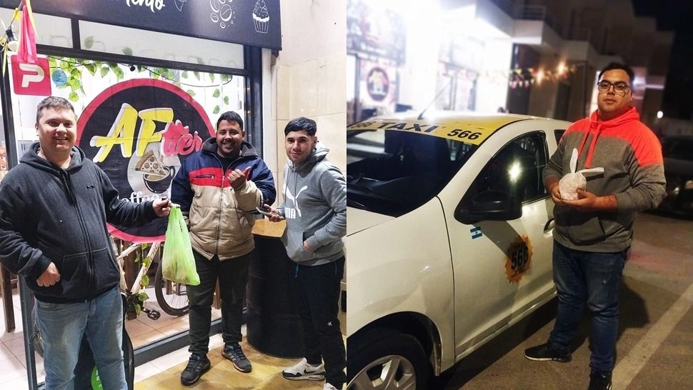 Por devolver una gran suma de dinero, la dueña de un local regaló hamburguesas a taxis y remises
