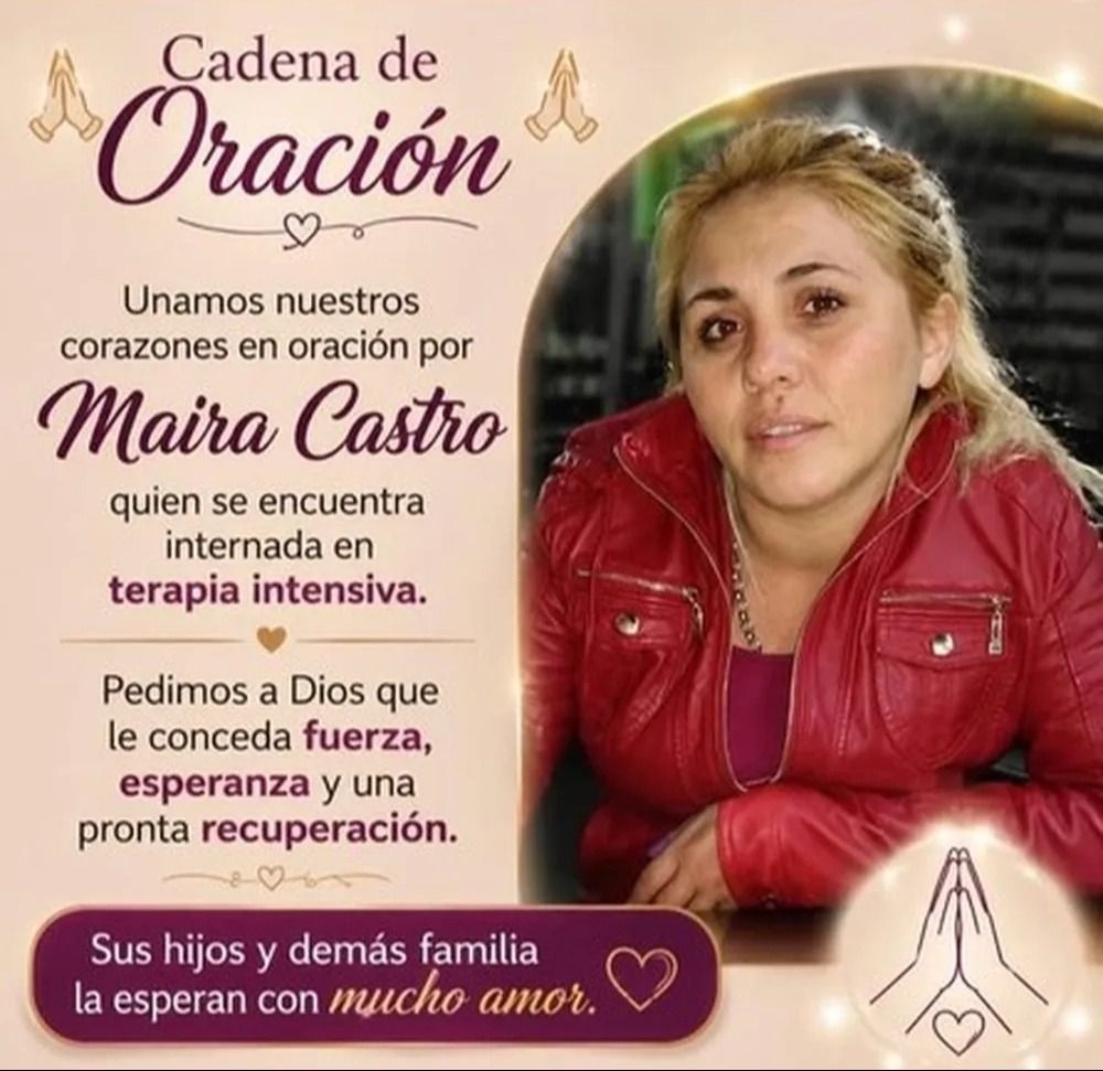 Pedidos de cadena de oración por Maira Castro. (Gentileza)