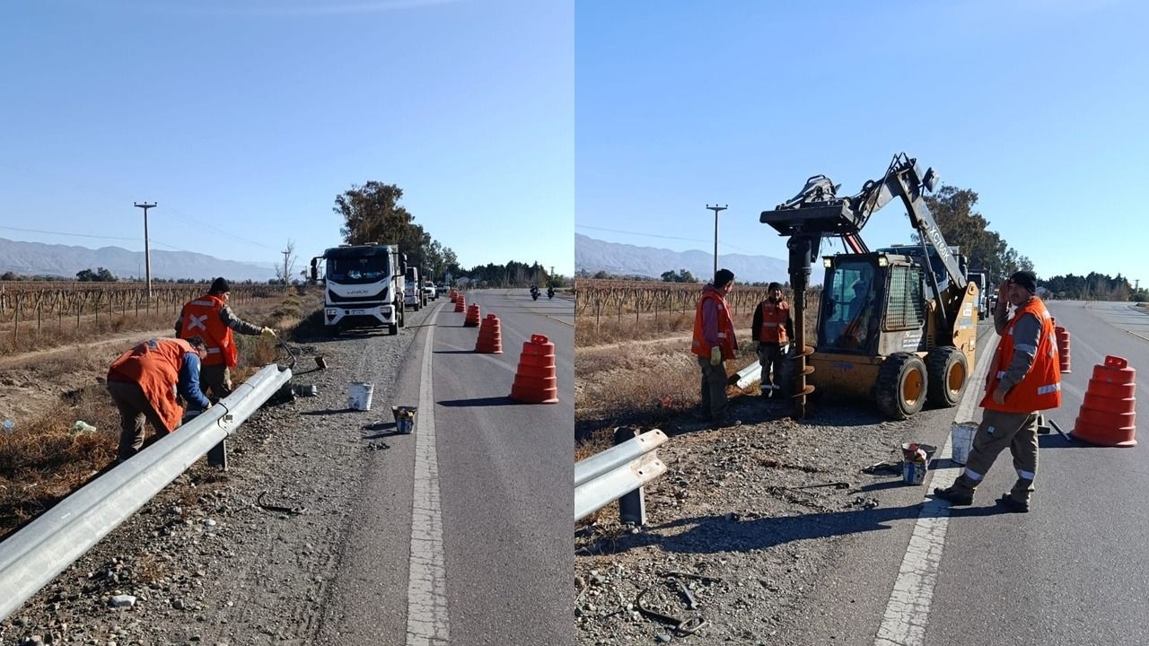 Vialidad Nacional repone barandas en Ruta 40 y pide circular con precaución
