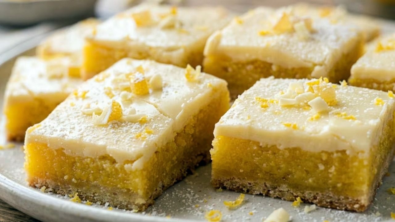 Cómo hacer cuadraditos de limón y chocolate blanco sin harina ni azúcar